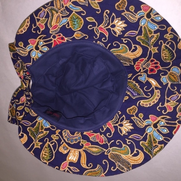 Sinar Pagi Navy Blue Printed Sun Hat - Picture 5 of 6